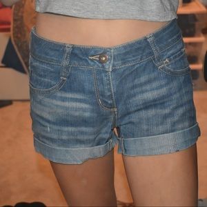 Denim Low Rise Shorts
